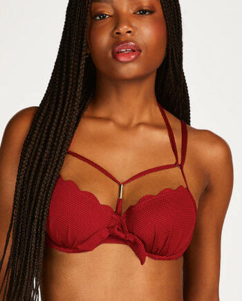 Rød Hunkemller Scallop Rio Bikini Top Med Bøjle Størrelse: 65a Dame - Hunkemöller Bikini  - 8720676312222