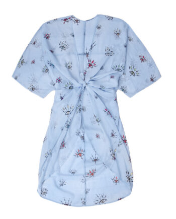 Lyseblå Kimono Breeze Med øje Mønster Farver One Size - Szhirley Bikini