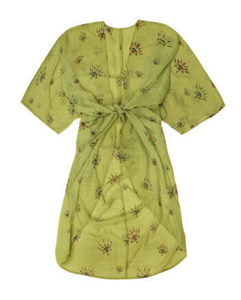 Grøn Lys Camo Kimono Breeze Med øje Mønster Farver One Size - Szhirley Bikini