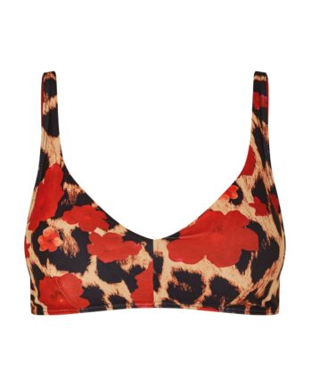 Leo / Rød Bloms Unica Copenhagen Bikini Overdel Top Eda Leo Red Flowers - Bikini  - 5738539073831