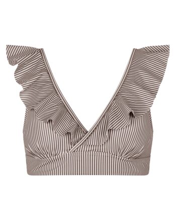 Brun Stripes Unica Copenhagen Bikini Overdel Top Marianna Brown Stripes - Bikini  - 5738539074173