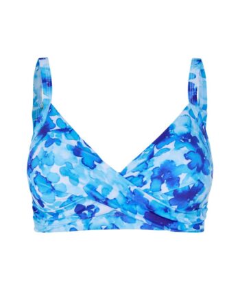 Blås Unica Copenhagen Bikini Overdel Top Naya Blue Flower - Bikini  - 5738539076108