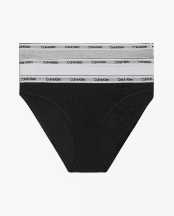 Sort Calvin Klein Women Pack Bikini Qd5207e White Grey Black Small - Bikini  - 8720109822069